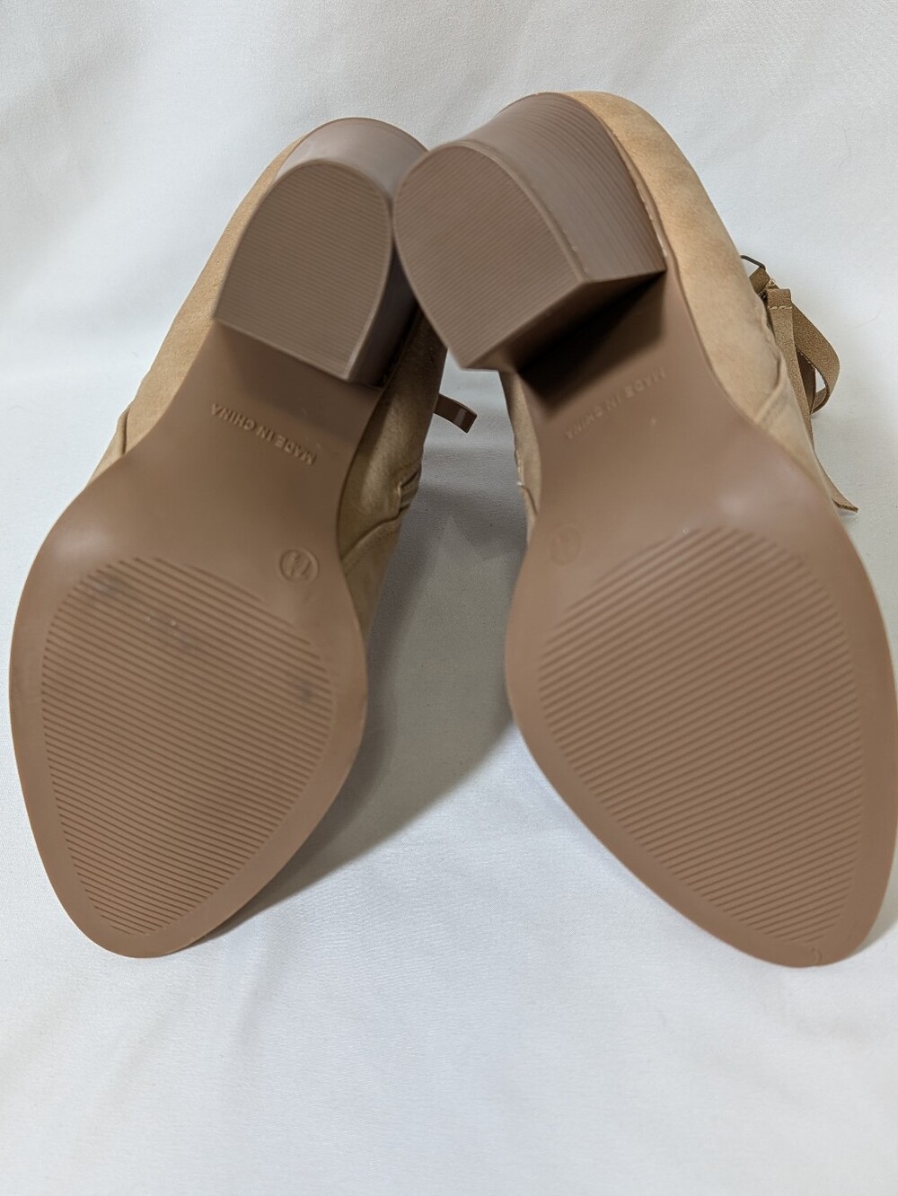 Journee Collection Taupe Double Zip Booties Size 7.5 - Picture 5 of 7
